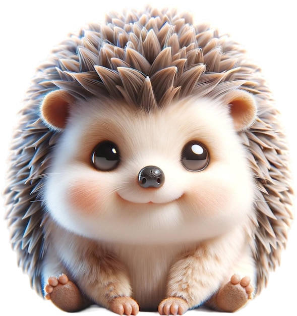 a picture of a hedgehog with a face and a smile on its face