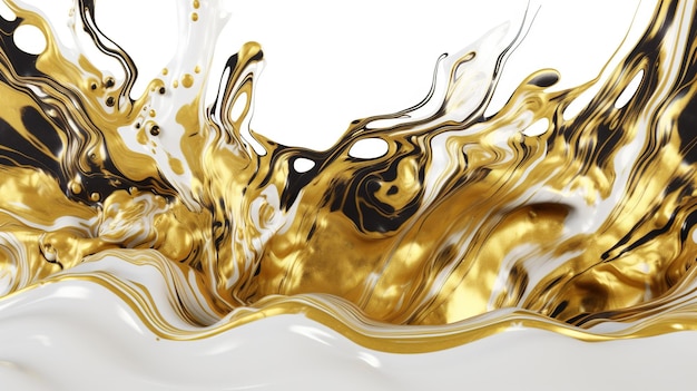 A picture of a liquid with gold paint