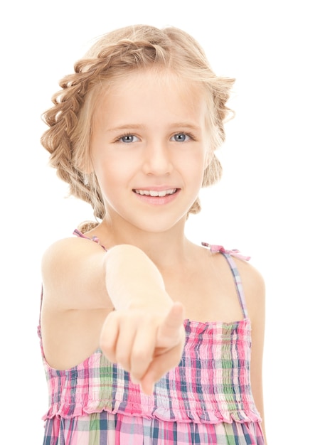 picture of little girl pointing her finger