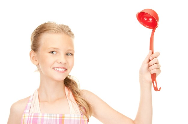 picture of little housewife with red ladle