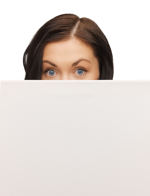 picture of lovely woman with blank board