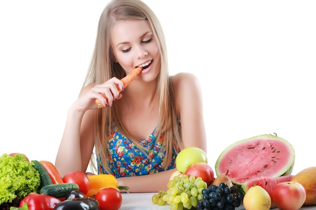 Picture of lovely woman with fruit