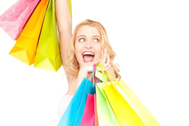 picture of lovely woman with shopping bags