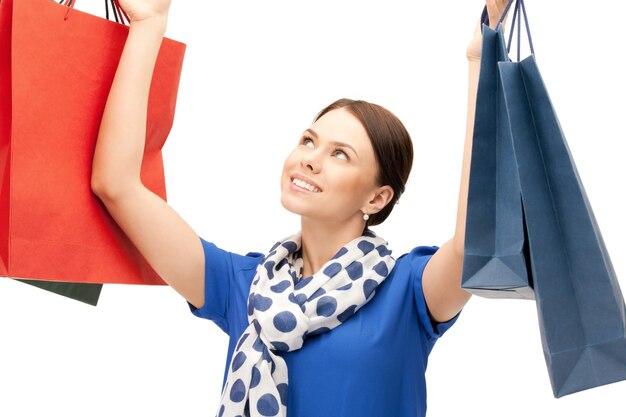 picture of lovely woman with shopping bags