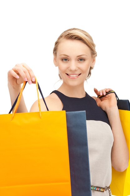 picture of lovely woman with shopping bags