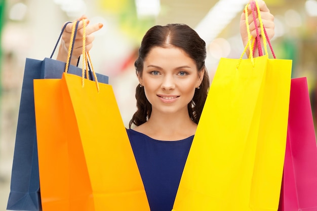 picture of lovely woman with shopping bags