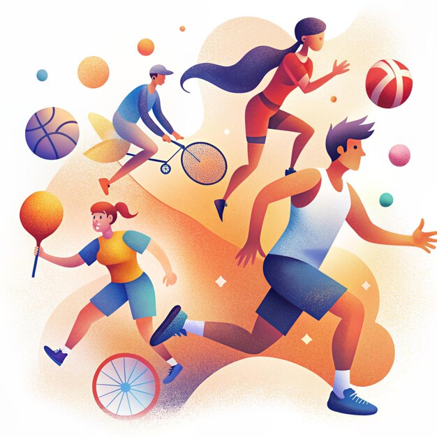 Photo a picture of a man playing basketball with a woman wearing a red shirt and shorts