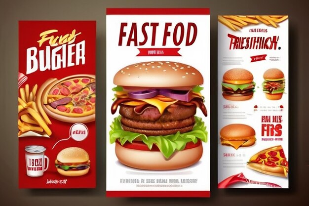 a picture of a menu for fast food