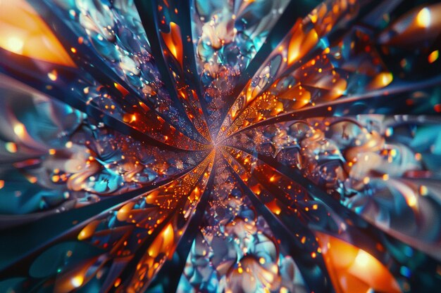 Photo picture the mesmerizing intricacy of an abstract f generative ai