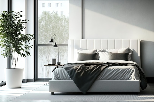 Picture of a modern bedroom a bright residence or an illustration