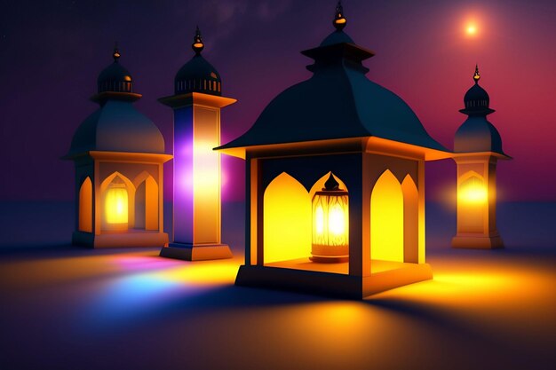 A picture of a mosque with a lantern in the middle