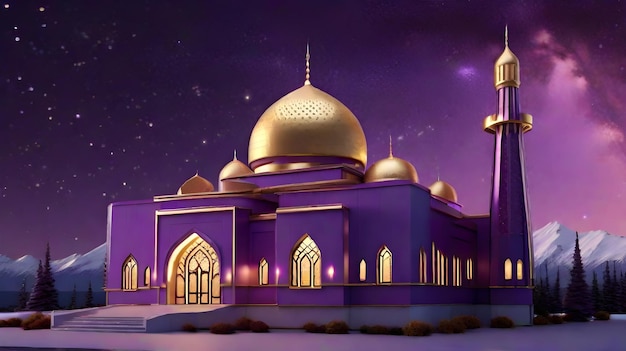 a picture of a mosque with a star and a star of the night sky