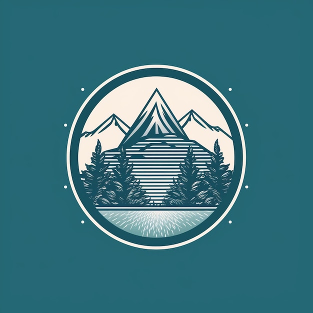 Photo a picture of a mountain logo