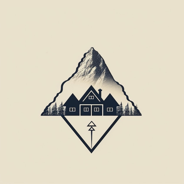 Foto un'immagine di un logo di montagna