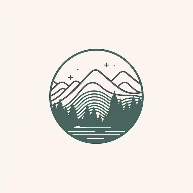 Photo a picture of a mountain logo