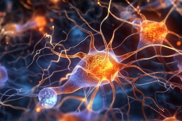 A picture of a neuron with the lights on.