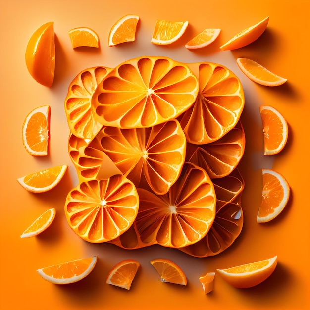아래쪽에 오렌지라는 단어가 있는 오렌지와 컷 오렌지 그림.