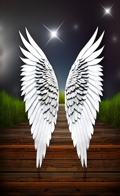 A picture of a pair of angel wings