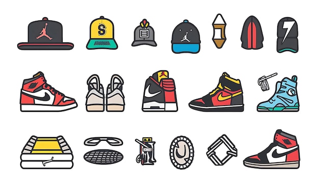 a picture of a pair of sneakers and a number of shoes