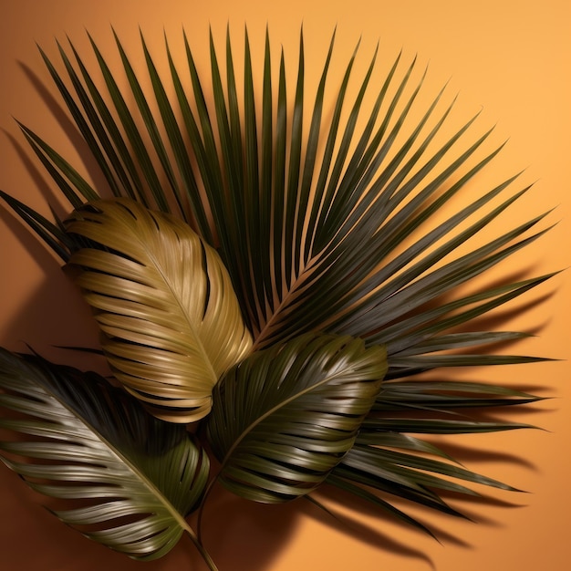 A picture of a palm leaf with the word palm on it
