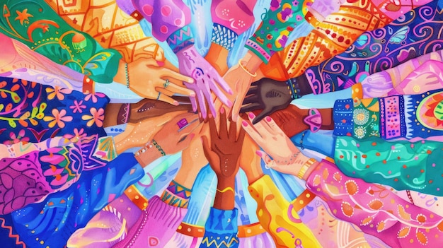 Picture of people hand stacking for duty or job in teamwork concept AIG53