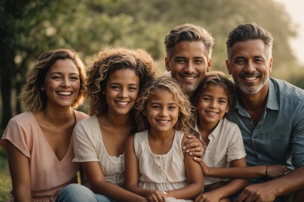 Картинка идеальной семьи. Снимок семьи, делающей селфи вместе дома.