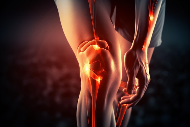 a picture of a persons knee and knee pain