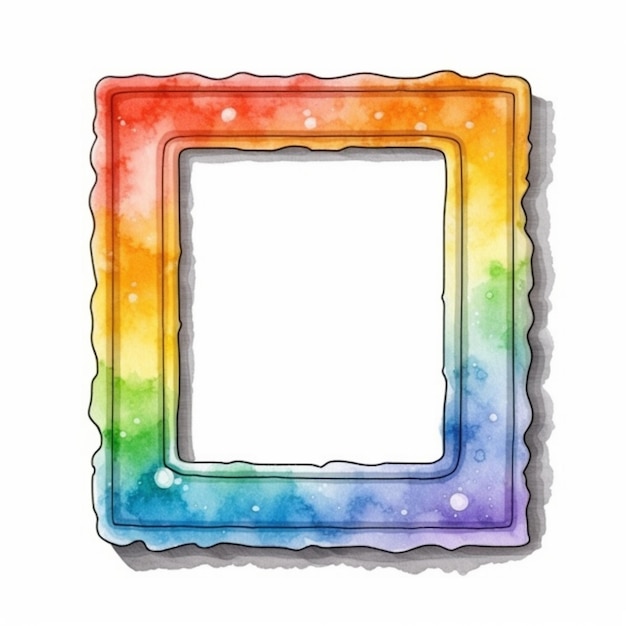 Photo a picture of a picture frame with a rainbow colored background generative ai