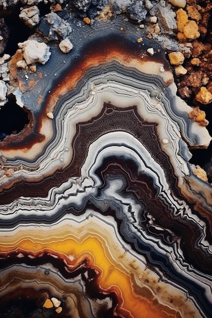 a picture of a piece of a large colorful rock