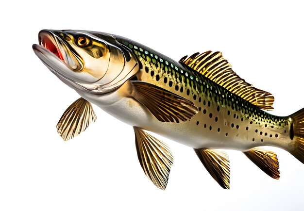 Picture of pike fish on white background