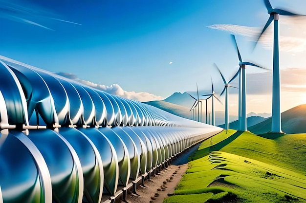 A picture of a pipeline with a mountain in the background.