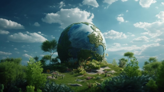 A picture of a planet with the words earth on it