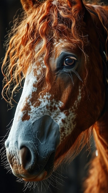 Photo picture of portrait of horse outside