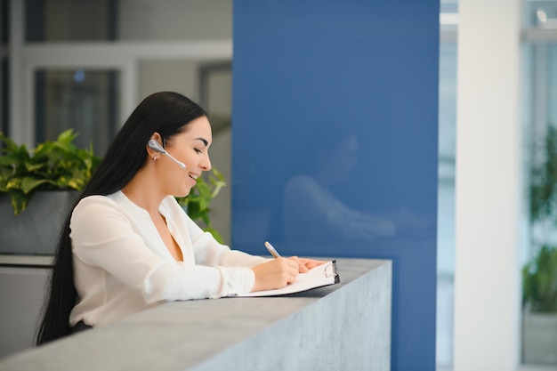 Picture of pretty receptionist at work