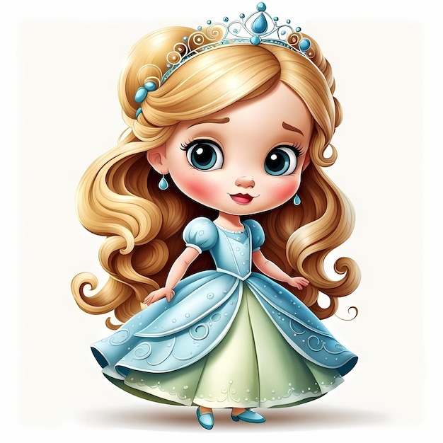 a picture of a princess with a blue dress and a tiara
