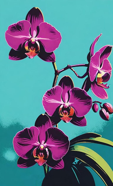 a picture of a purple orchid with the word orchid on it