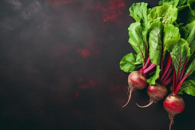 a picture of radish on a black background.