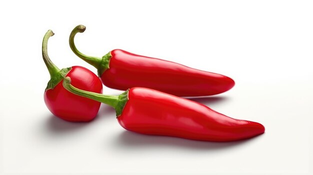 A picture of red chili peppers on a white background