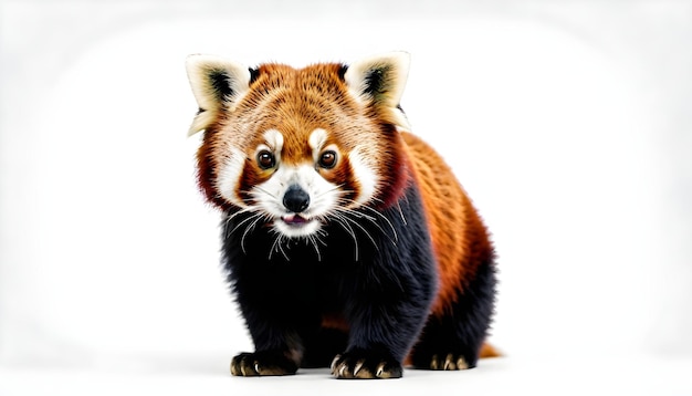 Photo a picture of a red panda with a white background