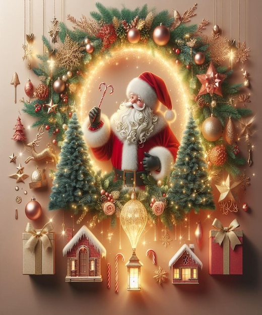 a picture of santa with a star on it
