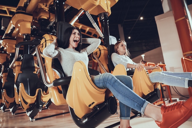 Picture of shocked excited two female friends