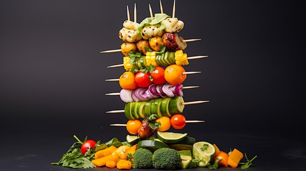 Photo picture of skewer made of vegetables