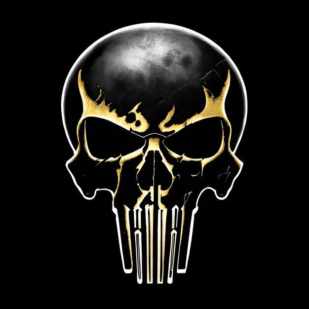 A picture of a skull with the word punisher on it