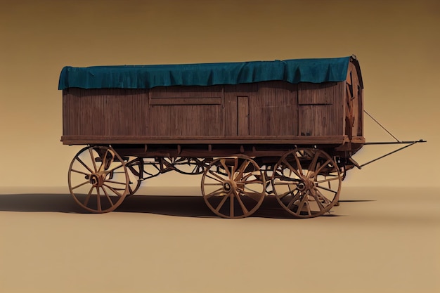 Picture of a solitary covered wagon