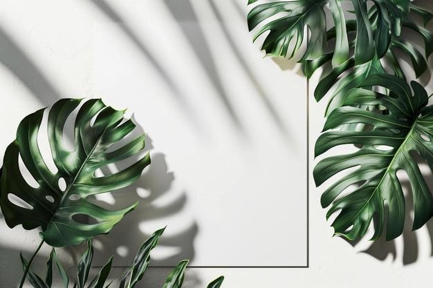 Photo a picture of some green leaves on a white wall
