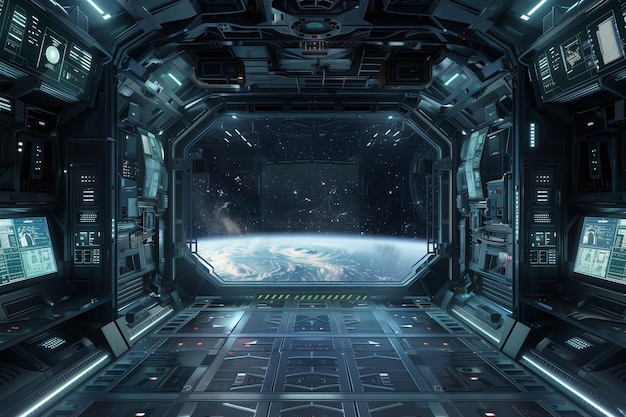 側面に惑星の絵が描かれた宇宙船の写真