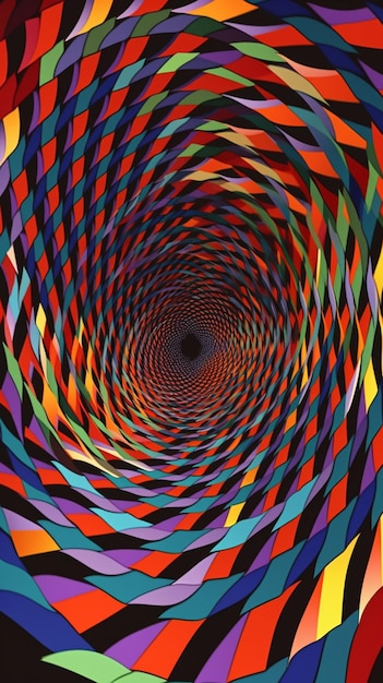 A picture of a spiral with a black circle in the middle.
