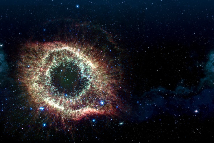 Photo picture of star nebula in space.