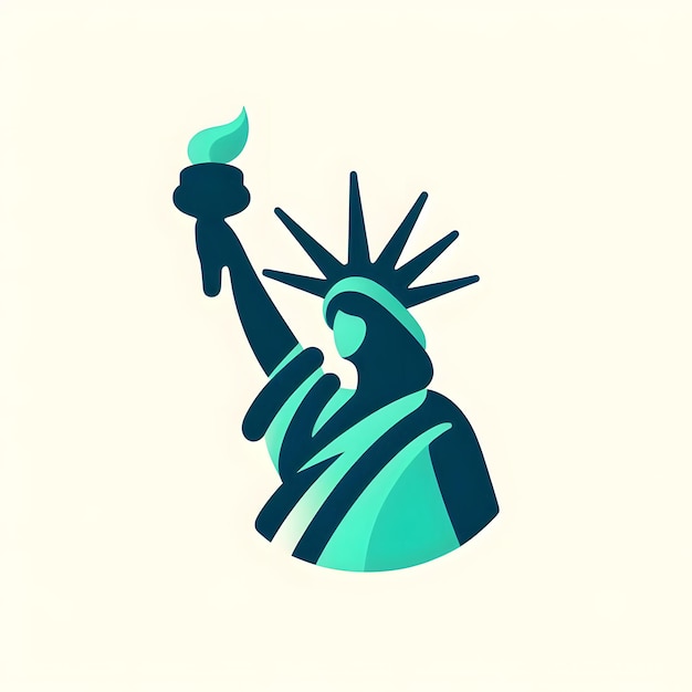 Photo a picture of the statue of liberty with a torch in the middle