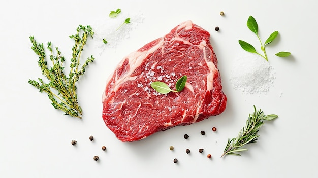 a picture of a steak with spices and herbs